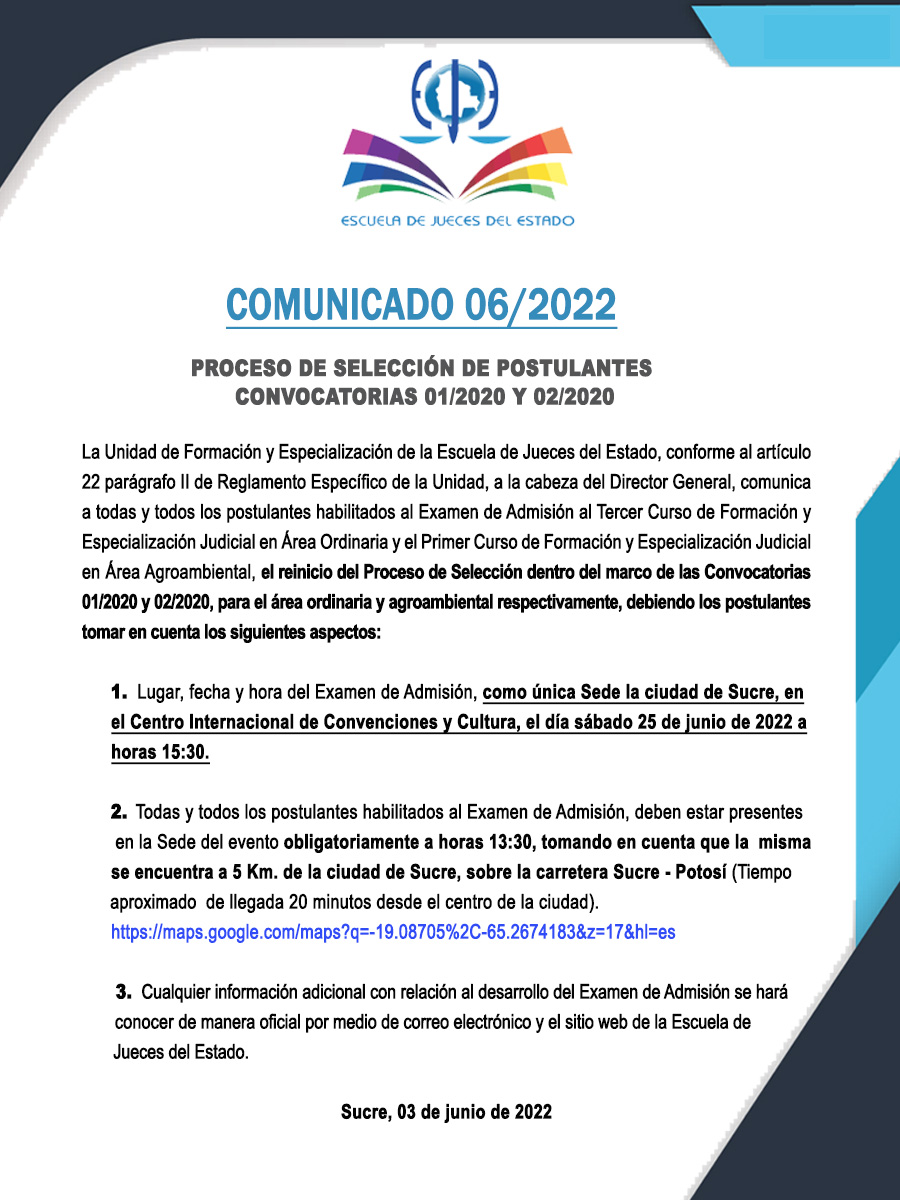 PROCESO DE SELECCIÓN DE POSTULANTES - CONVOCATORIAS 01/2020 Y 02/2020