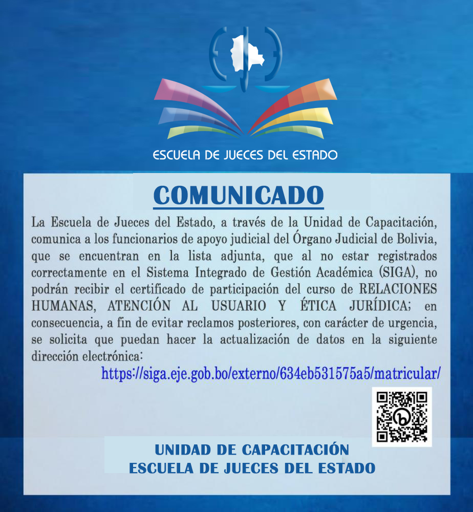 COMUNICADO ACTUALIZACIÓN DE REGISTRO FUNCIONARIOS JUDICIALES 